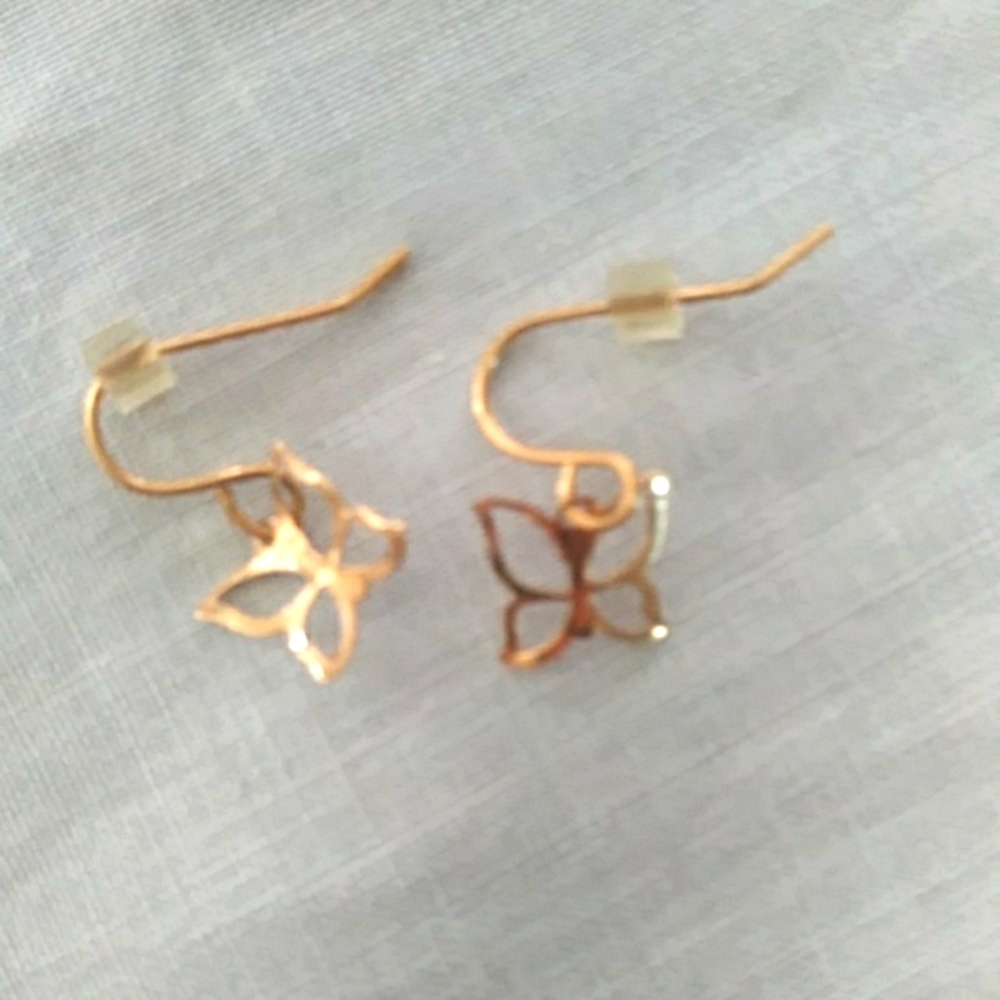 Gold butterfly earrings
